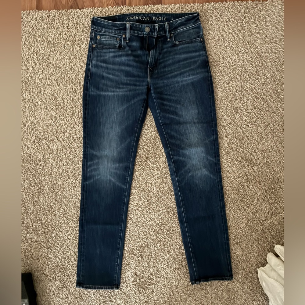 American Eagle Outfitters Men's Dark Blue Slim Jeans